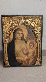 Quadro "madonna con bambino" in rilievo antico