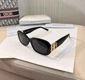 Occhiali da sole rettangolari unisex neri