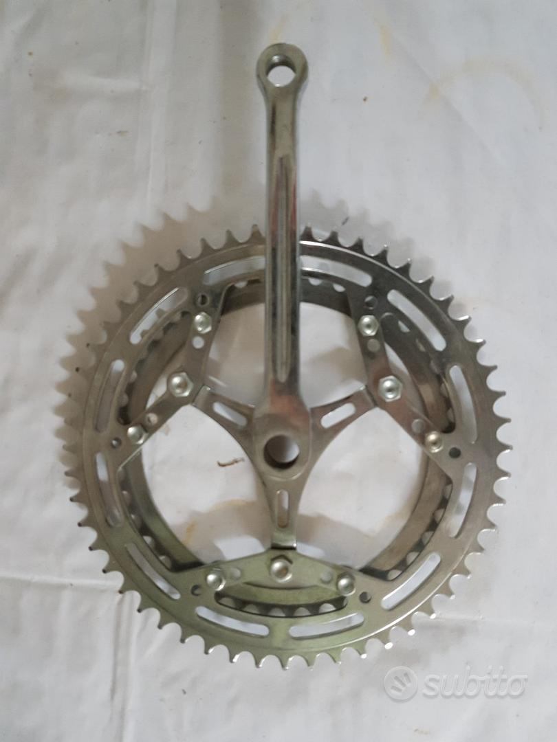 Set Guarnitura Per Bici 46T Con Pedivelle - Corona Singola In Acciaio, Lunghezza Pedivella 17 Cm, Per Bici Pieghevoli E City