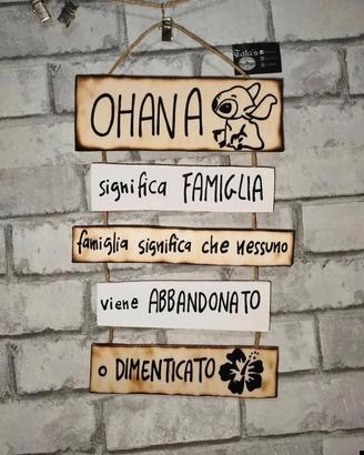 targhetta Ohana in legno 