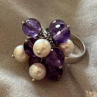 Anello con perle e ametiste