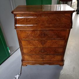 Antica ribalta in radica di noce