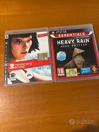 Giochi ps3 heavy rain + mirrors’edge