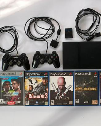 PS2 + 6 giochi + 2 Controller + Memory Card 8MB