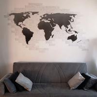 Planisfero mappa acciaio design arredo