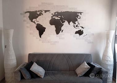 Planisfero mappa acciaio design arredo