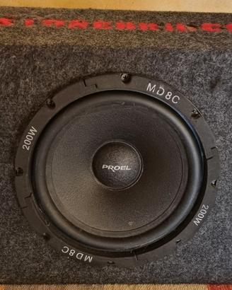 Subwoofer Auto Proel MD8C 8" – 200 W con Cassa
