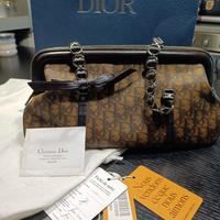 Bauletto borsa Dior vintage tela rigida monogram