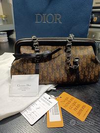 Bauletto borsa Dior vintage tela rigida monogram