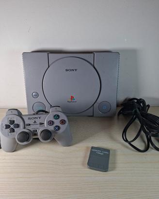 console playstation 1, controller, memory, cavi