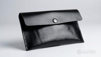 Portatabacco in vera pelle nero