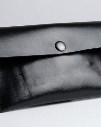 Portatabacco in vera pelle nero
