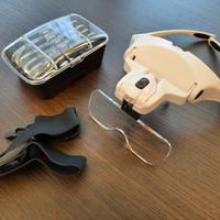 Occhiali con lenti di ingrandimento per modellismo