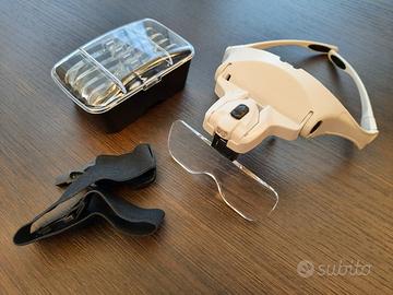 Occhiali con lenti di ingrandimento per modellismo