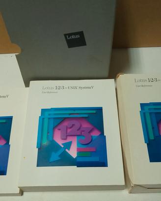 Libri e floppy-disk Lotus 1-2-3 Unix System V