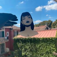 Arte su plexiglass ritratto ragazza con tatuaggi