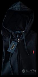 Hoodie Polo Ralph Lauren Felpa Nera Taglia XL Zip