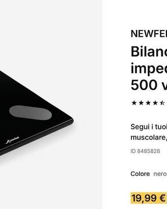 Bilancia pesapersone impedenziometro vetro NEWFEEL