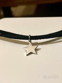 Collana chocker nera con stellina, 2Jewels