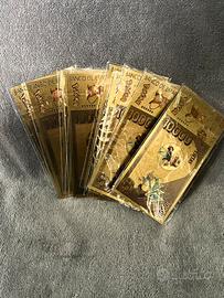 Set 10 carte dorate stile Pokémon lamina oro
