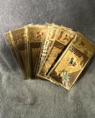 Set 10 carte dorate stile Pokémon lamina oro