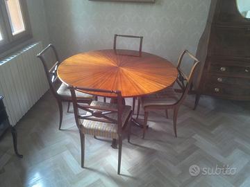 Tavolo e 6 sedie stile impero