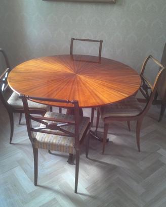 Tavolo e 6 sedie stile impero