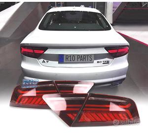 FANALI AUDI A7 4G 10-17 LOOK RS7 FULL LED ROSSO AF