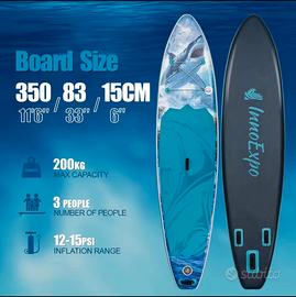 Paddle MAXI Sup + Sedile 350cm.200kg Tavola NUOVA