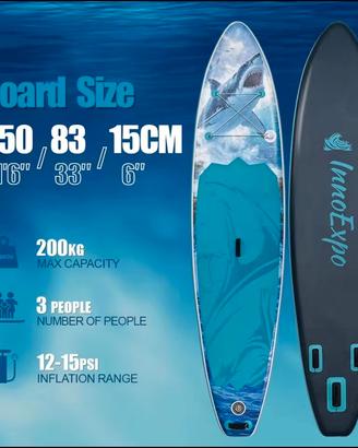 Paddle MAXI Sup + Sedile 350cm.200kg Tavola NUOVA