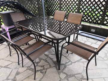 Set Tavolo con sedie poltrone da esterno giardino