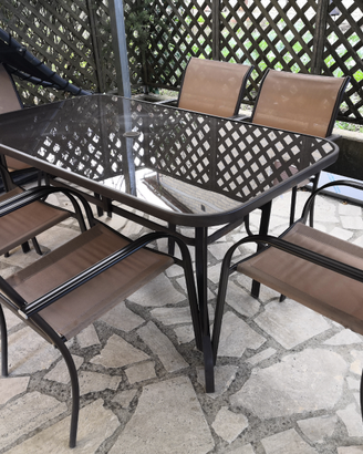Set Tavolo con sedie poltrone da esterno giardino