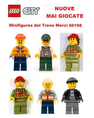 LEGO Lotto 6 Minifigures da Treno Merci 60198 NUOV