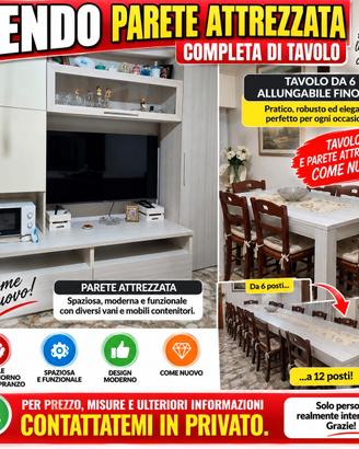 Parete attrezzata , completo di tavolo all