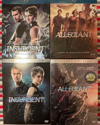 Serie Divergent-Insurgent e Allegiant bluray e dvd
