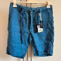 Bermuda 100%Lino MC2 Saint Barth Uomo Blu 46 NUOVO