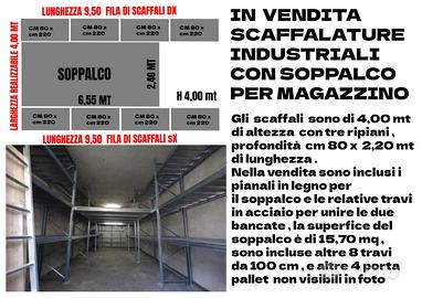 Scaffali da box auto o magazzino con soppalco 