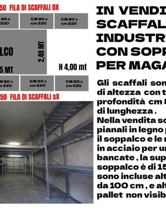 Scaffali da box auto o magazzino con soppalco