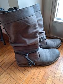 Stivali donna 37 smoke lacci interno imbottito