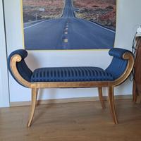 Divanetto Dormouse/Panchetta rivestita in raso Blu