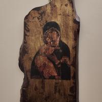 Decoupage raffigurazione sacra su legno