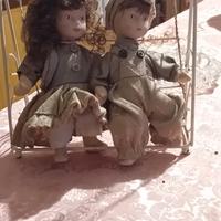coppia di bambole in ceramica 