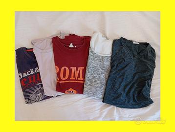 MAGLIE SHIRT UOMO usate in stock 5 abiti cotone