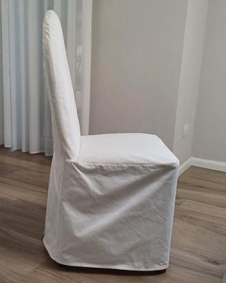 6 sedie con coprisedia stesso tessuto