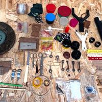 lotto pesca vintage con nassa Maillinox France