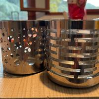 Portacandele acciaio decori vari