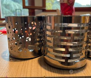 Portacandele acciaio decori vari