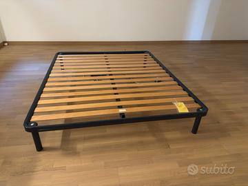Rete matrimoniale Tancredi a doghe 185×155x30 cm