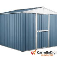 Box porta attrezzi lamiera 276x260cm 7,2 mq blu