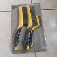 set 3 spazzole per metallo 
